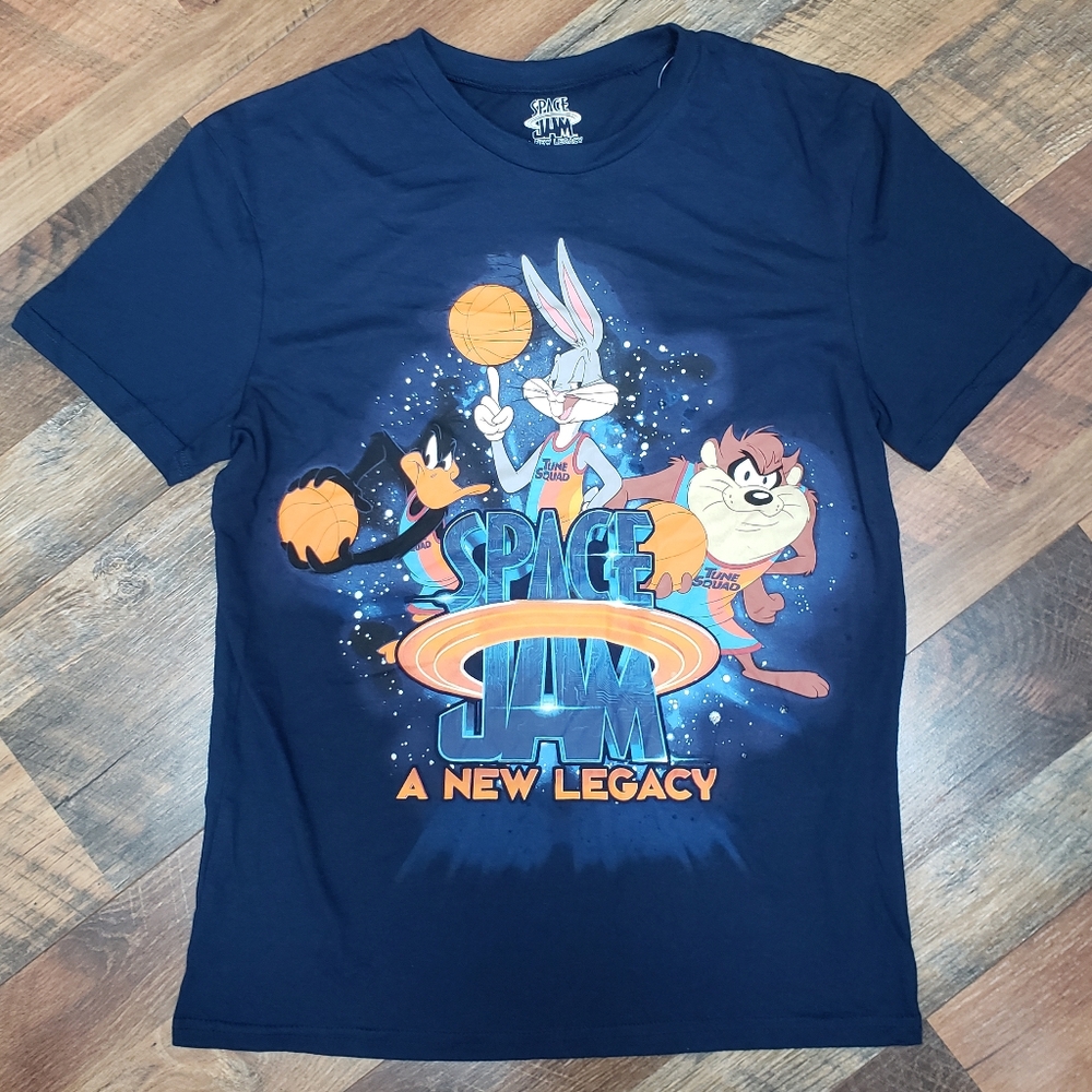 NWT Space Jam A New Legacy Tune Squad Blue Short Sleeve Tee, Size Medium